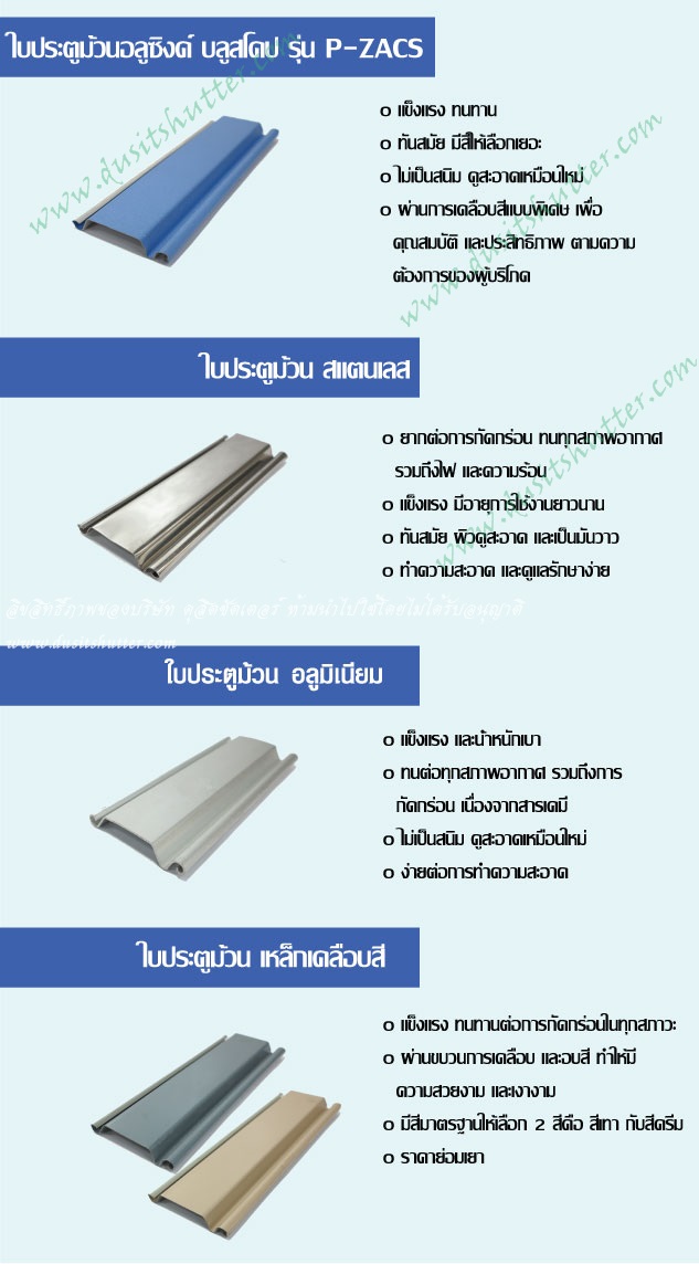 คุณสมบัติต่างๆ ของประตูม้วน